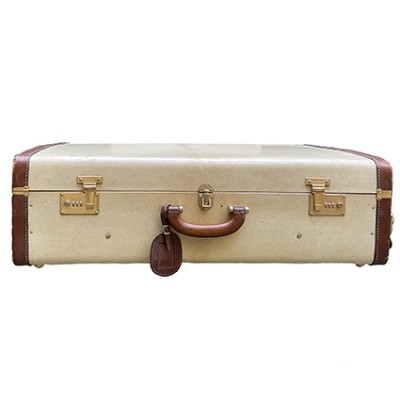 Vintage vellum suitcase with Wheels